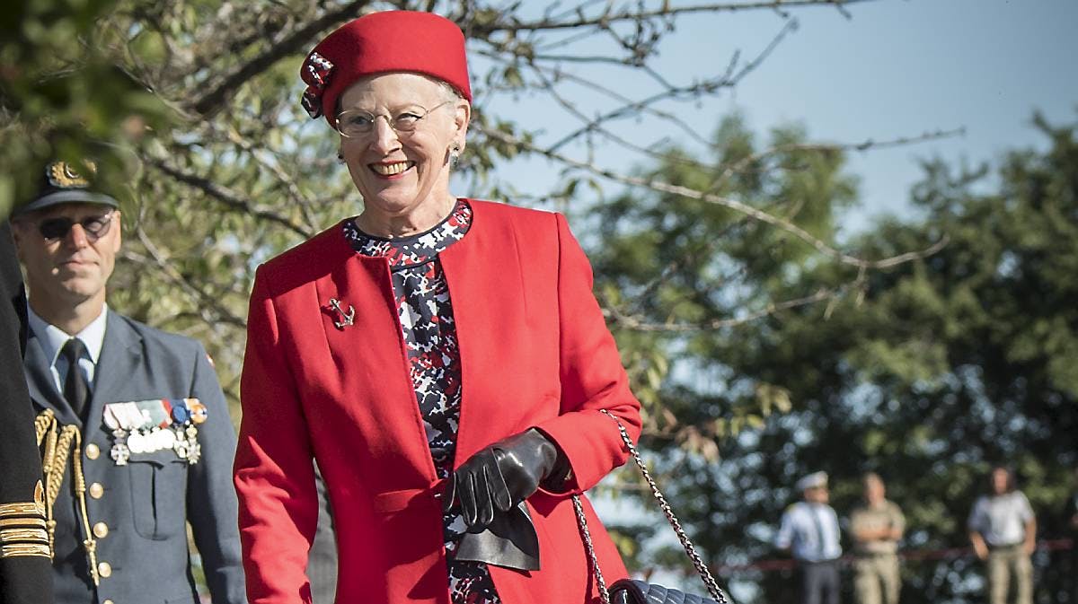 Dronning Margrethe under sommertogtet med Dannebrog i september 2016.