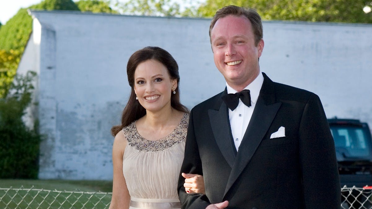 Carina Axelsson og prins Gustav ved kronprins Frederiks 40-års fejring på Fredensborg Slot i 2008.