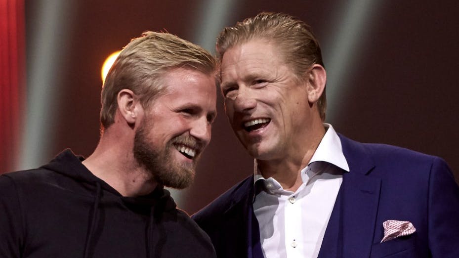 Kasper Schmeichel og Peter Schmeichel