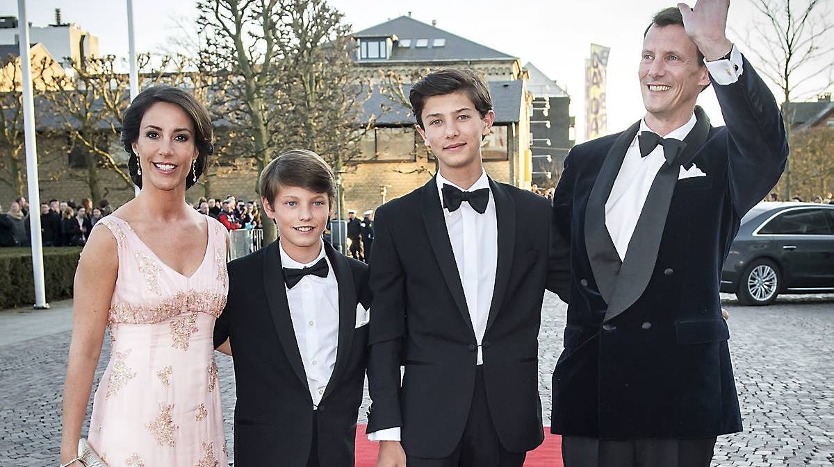 Prinsesse Marie, prins Felix, prins Nikolai og prins Joachim.