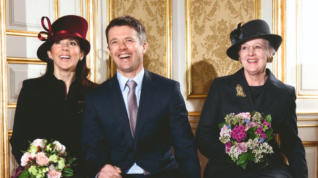 Kronprinsesse Mary, kronprins Frederik og dronning Margrethe