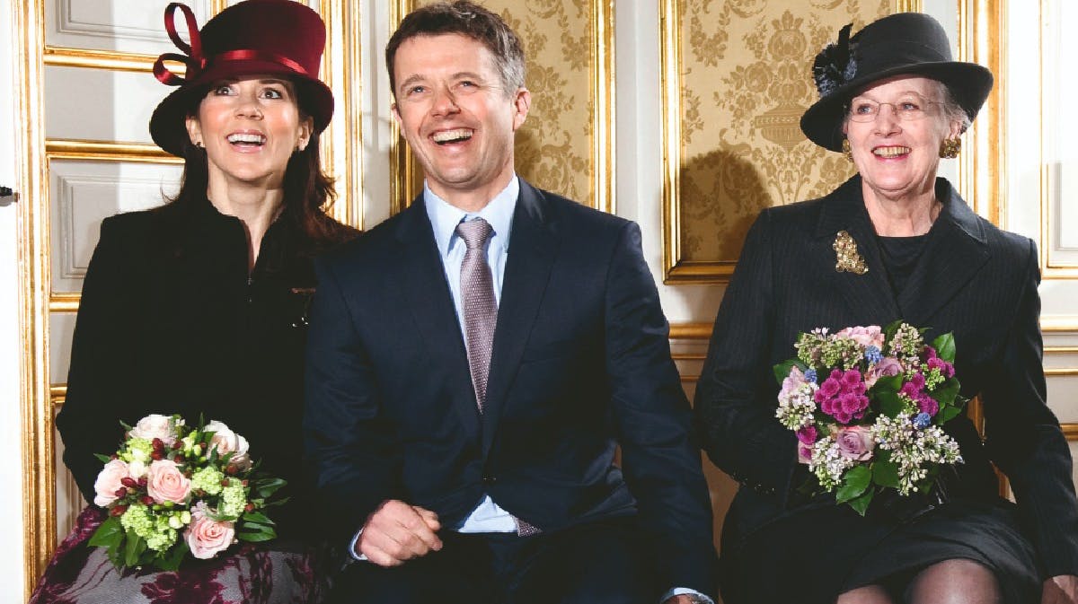 Kronprinsesse Mary, kronprins Frederik og dronning Margrethe