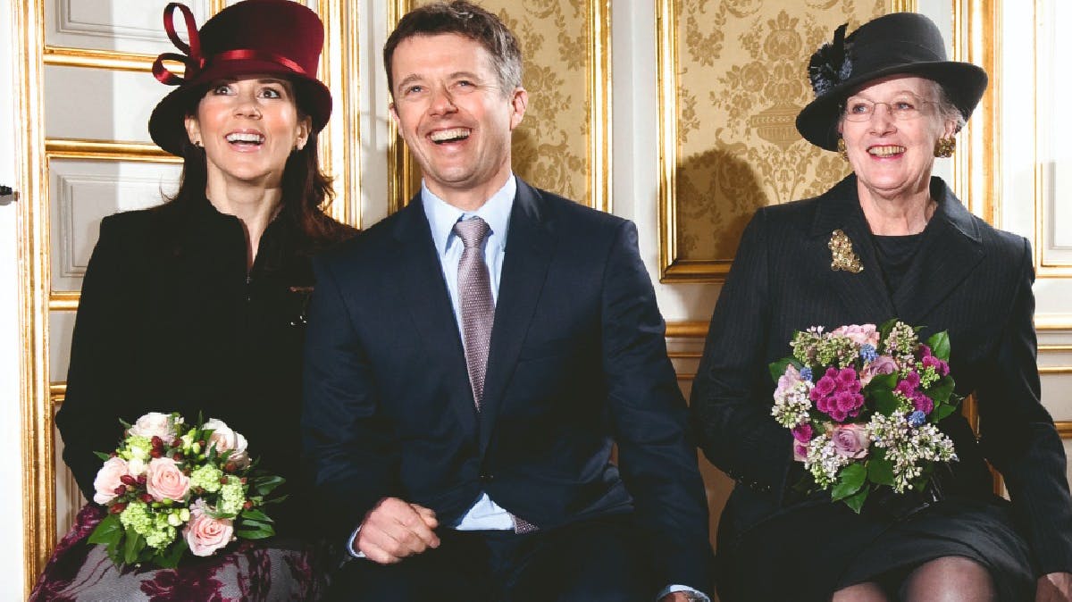 Kronprinsesse Mary, kronprins Frederik og dronning Margrethe