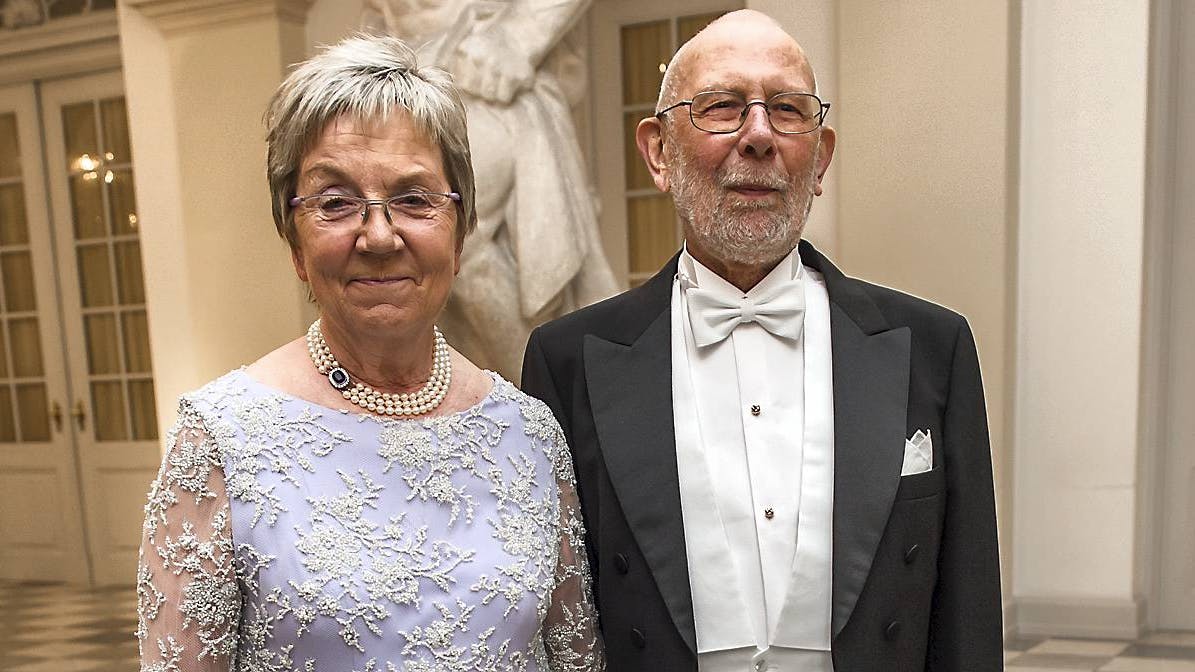 Marianne og Jan Jelved til gallataffel i anledning af dronning Margrethes 75-års fødselsdag i 2015.