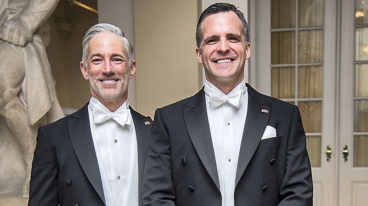 Stephen De Vincent og Rufus Gifford på Christiansborg Slot.