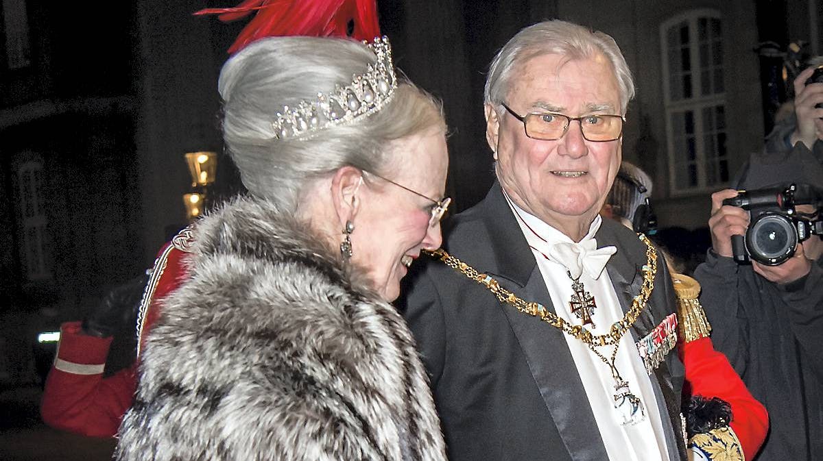 Dronning Margrethe og prins Henrik til nytårskur den 1. januar 2016.