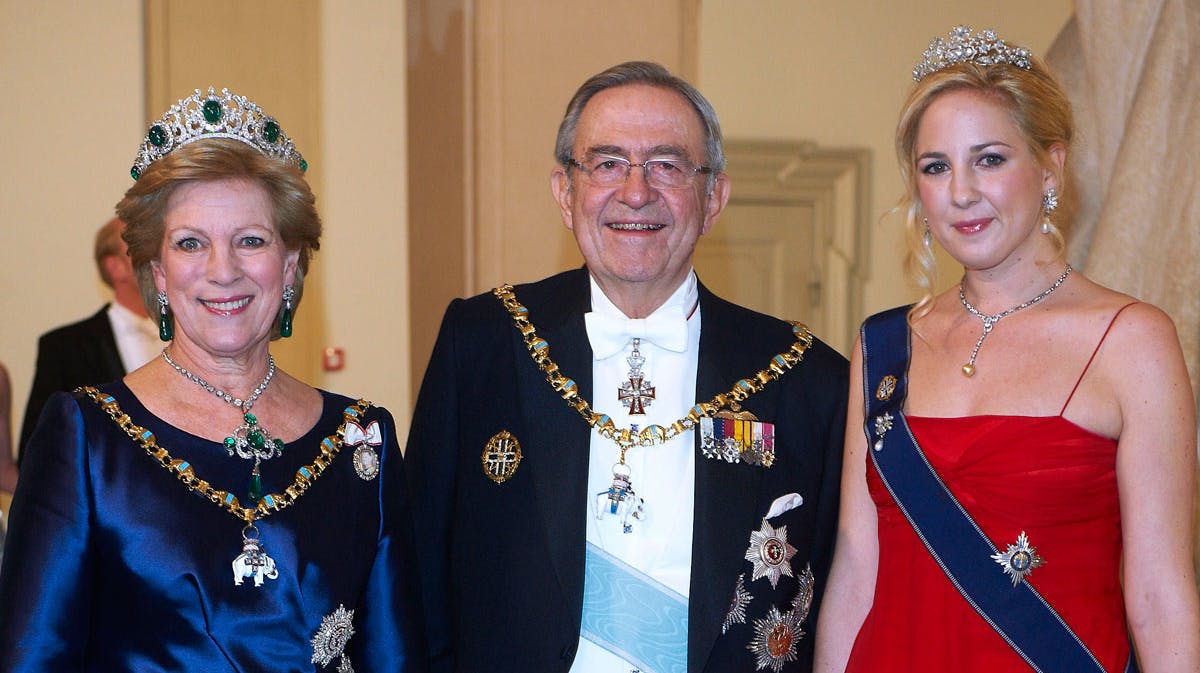 Prinsesse Theodora med sine forældre kong Konstantin og dronning Anne-Marie.