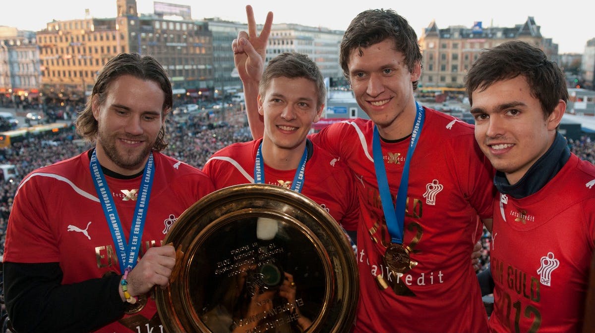 Thomas Mogensen, Lasse Svan, Niklas Landin og Rasmus Lauge i 2012. 