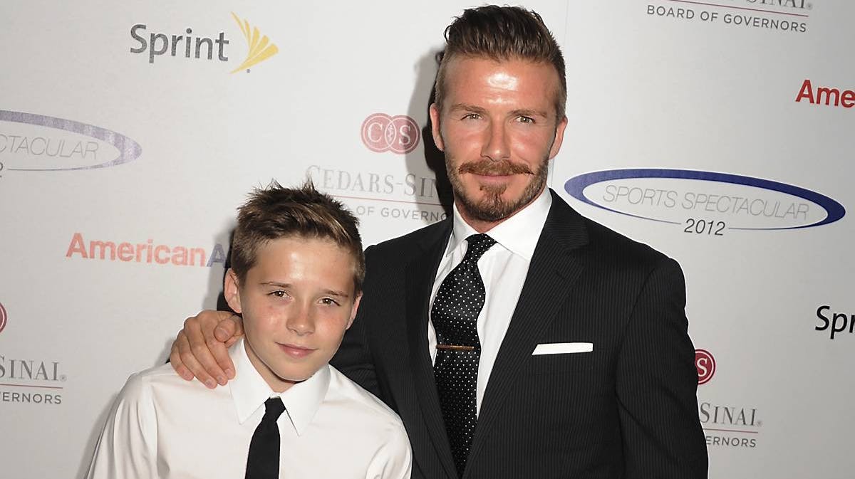 David Beckham med sønnen Brooklyn.