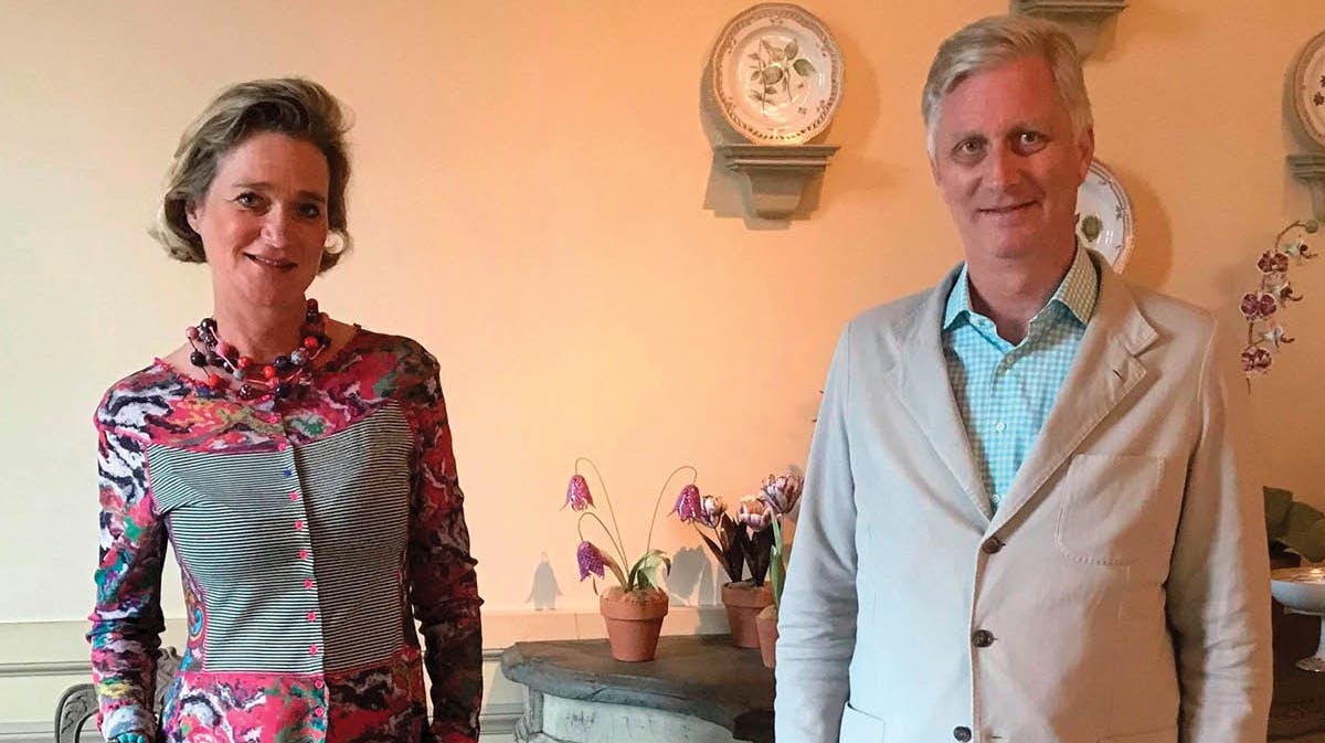 Prinsesse Delphine og kong Philippe ved deres første møde.