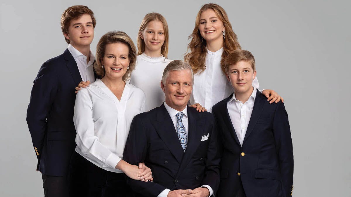 Den belgiske kongefamilie fotograferet i december 2020.
