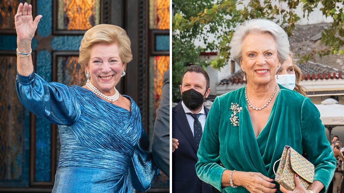 Fotomontage. Dronning Anne-Marie og prinsesse Benedikte. 