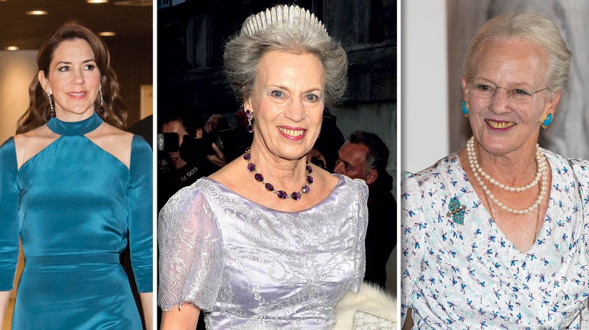 Kronprinsesse Mary, prinsesse Benedikte og dronning Margrethe.