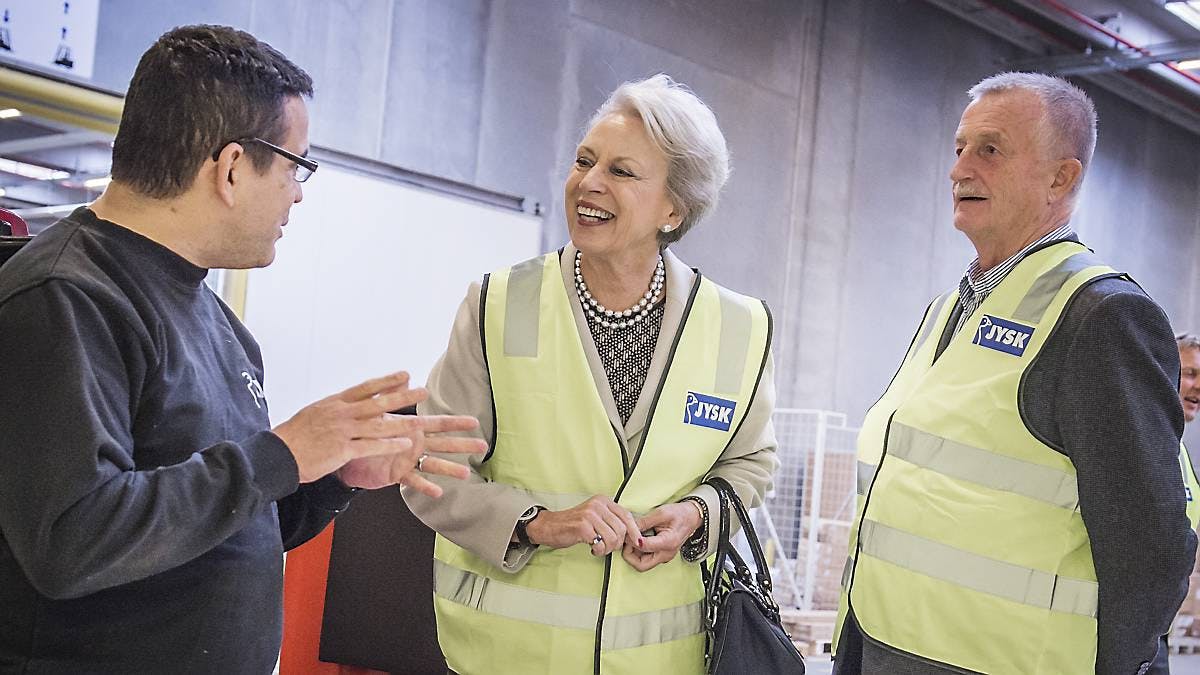 Prinsesse Benedikte besøgte Jysks hovedlager.