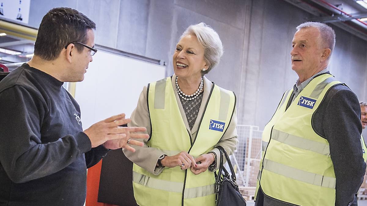 Prinsesse Benedikte besøgte Jysks hovedlager.
