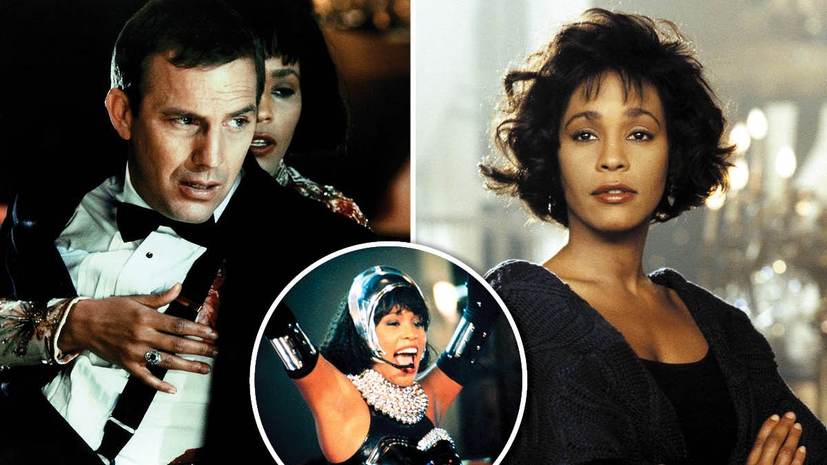 Kevin Costner og Whitney Houston i "The Bodyguard" fra 1992. 