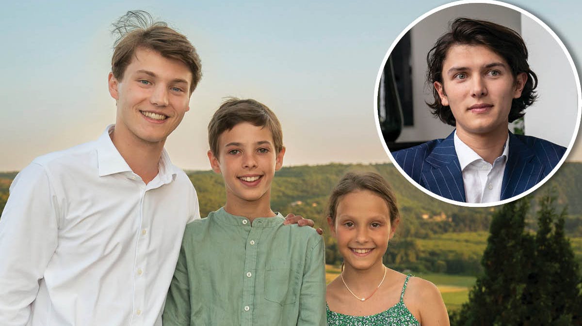 Fotomontage: Prins Felix, prins Henrik, prinsesse Athena og prins Nikolai. 