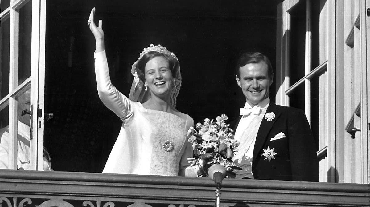 Prinsesse Margrethe og prins Henrik blev gift den 10. juni 1967.