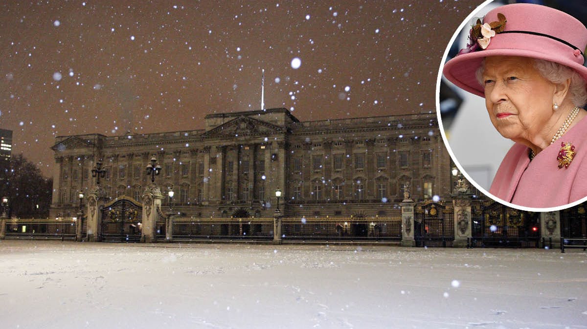 Buckingham Palace og dronning Elizabeth.