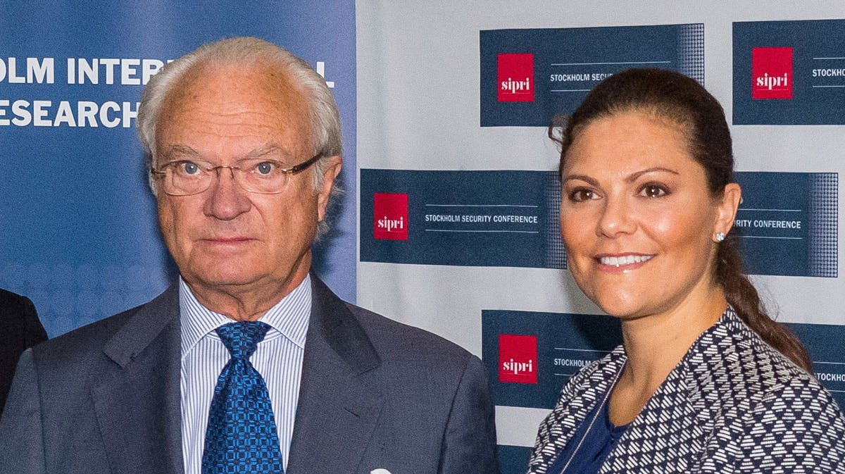 Kong Carl Gustaf og kronprinsesse Victoria.