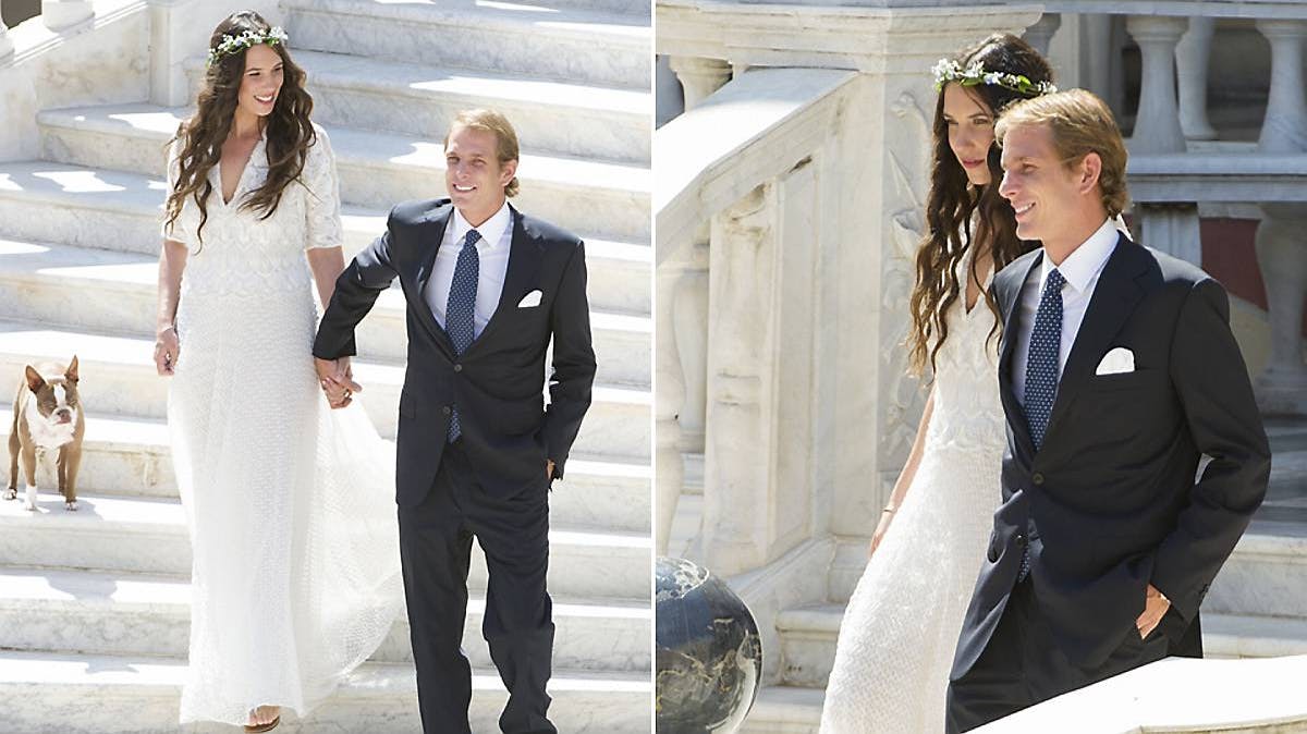 Tatiana Santo Domingo og Andrea Casiraghi ved vielsen 31. august 2013.