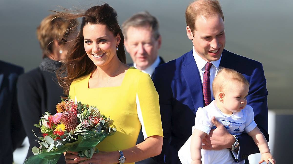 Hertuginde Catherine, prins George og prins William besøger Australien.