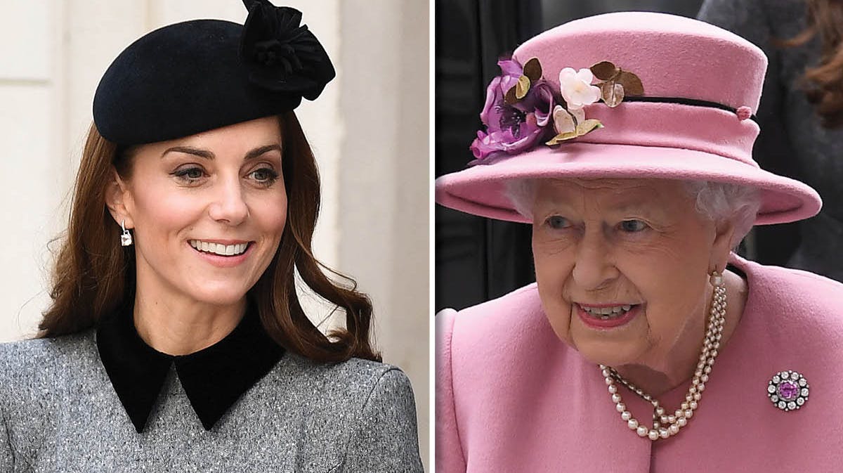 Fotomontage. Hertuginde Catherine og dronning Elizabeth. 