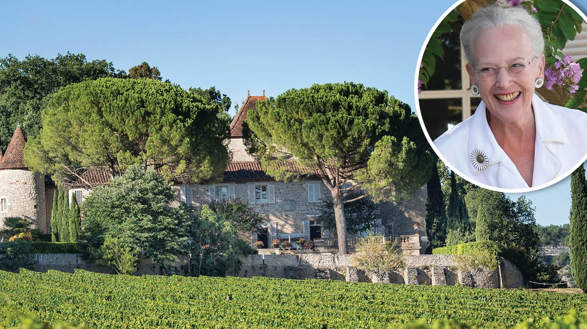 Château de Cayz og dronning Margrethe 