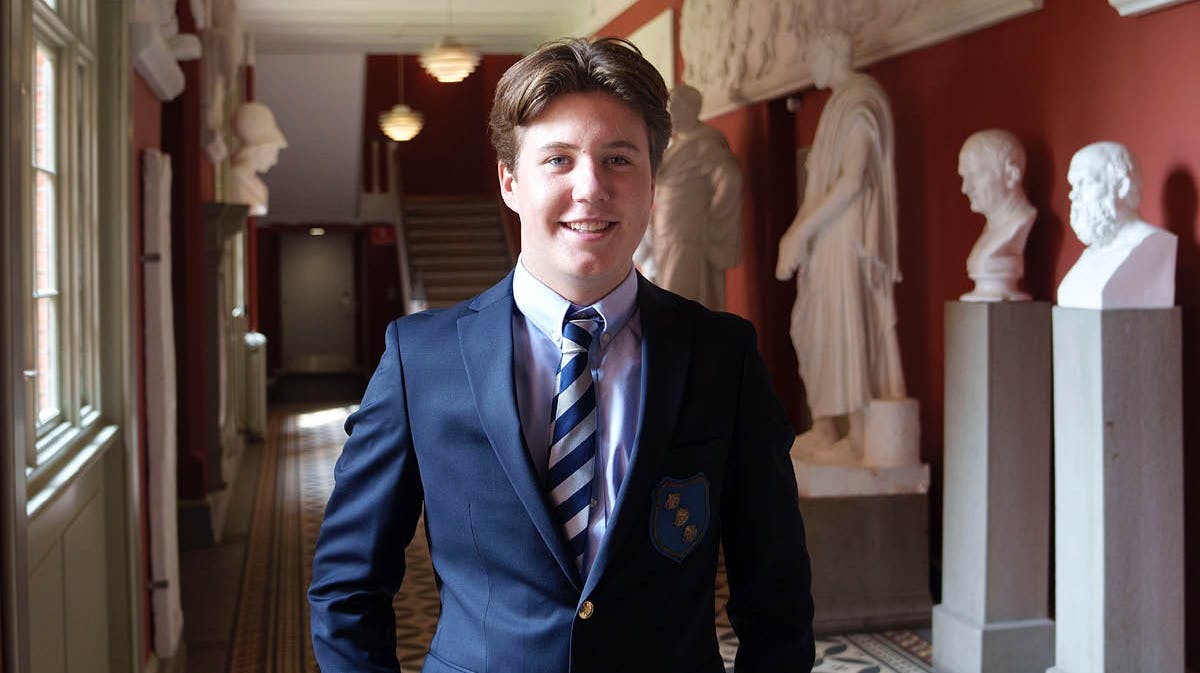 Prins Christian. Billedet er taget i forbindelse med skolestart på Herlufsholm i august 2021. 
