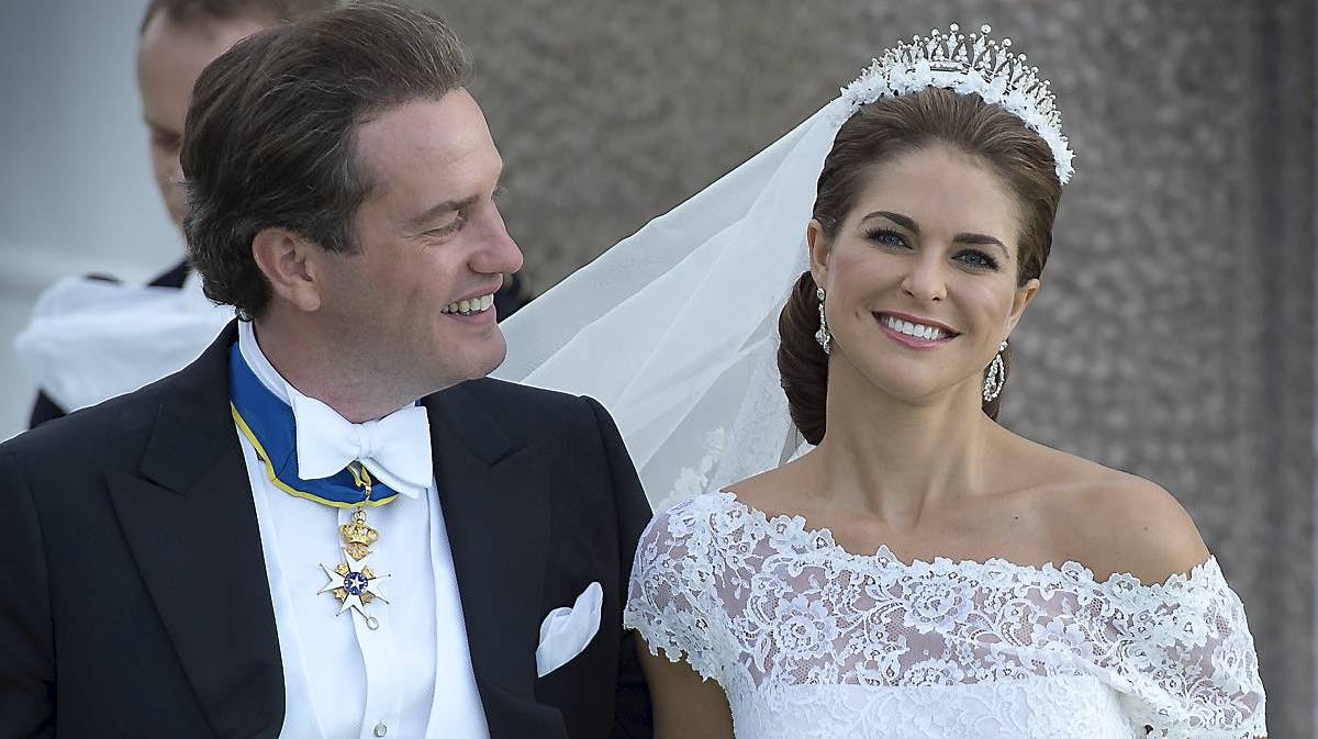 Christopher O'Neill og prinsesse Madeleine på bryllupsdagen 8. juni 2013.