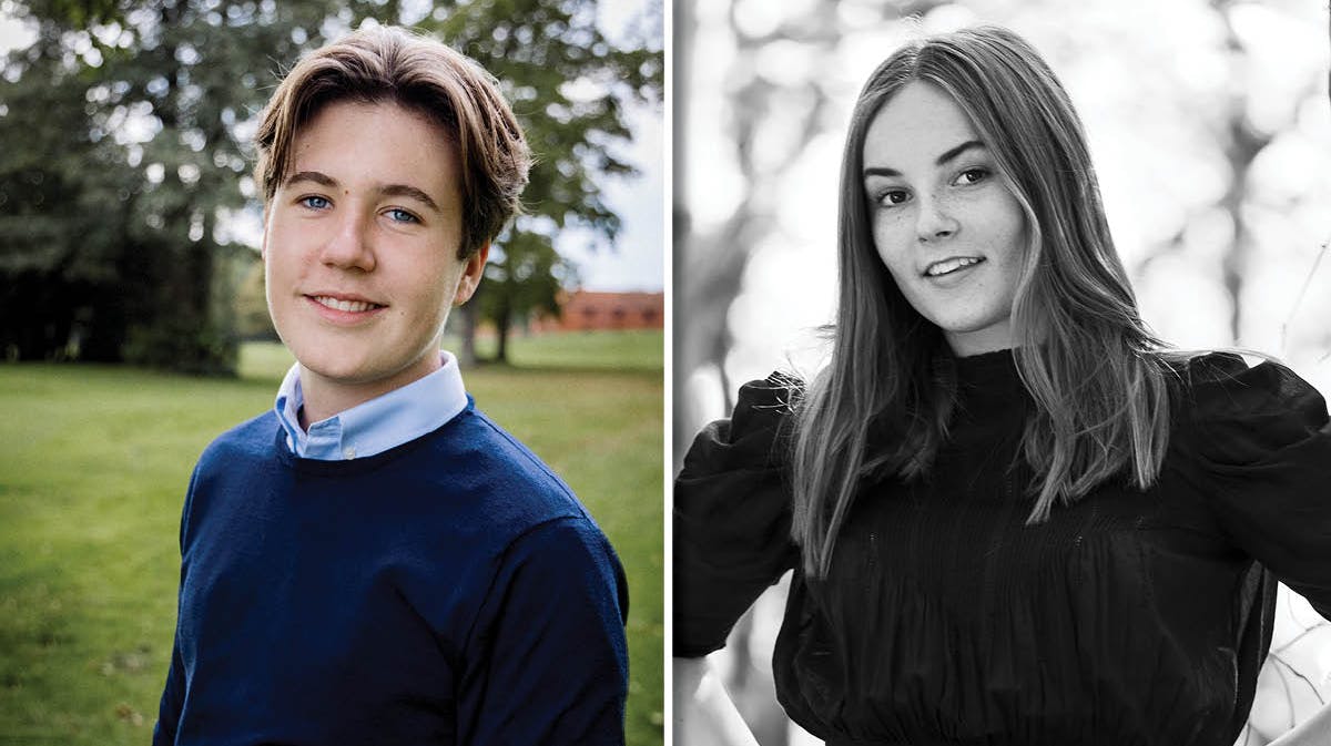 Prins Christian og prinsesse Ingrid Alexandra. Officielle billeder i anledningen af prinsen og prinsessens 16-års fødselsdag i hhv. 2021 og 2020.&nbsp;