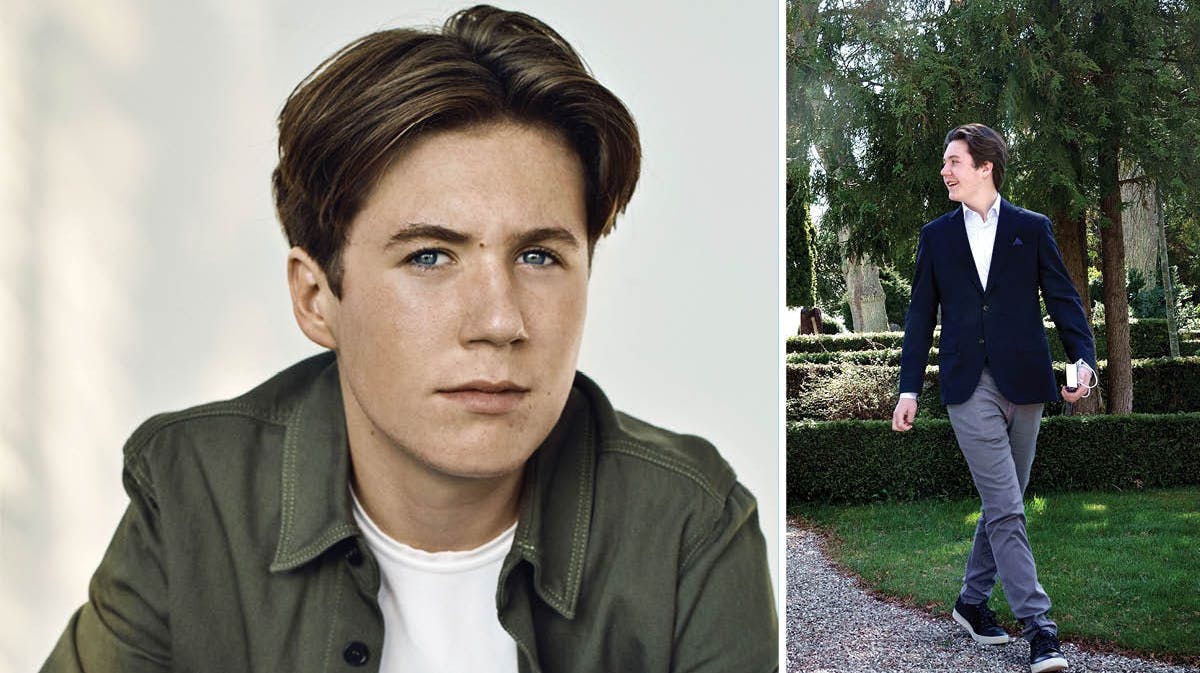 Prins Christian. Billedet til venstre er taget i forbindelse med prinsens 15-års fødselsdag, mens billedet til højre er fra, da prinsen og dronning Margrethe var til gudstjeneste sammen. 