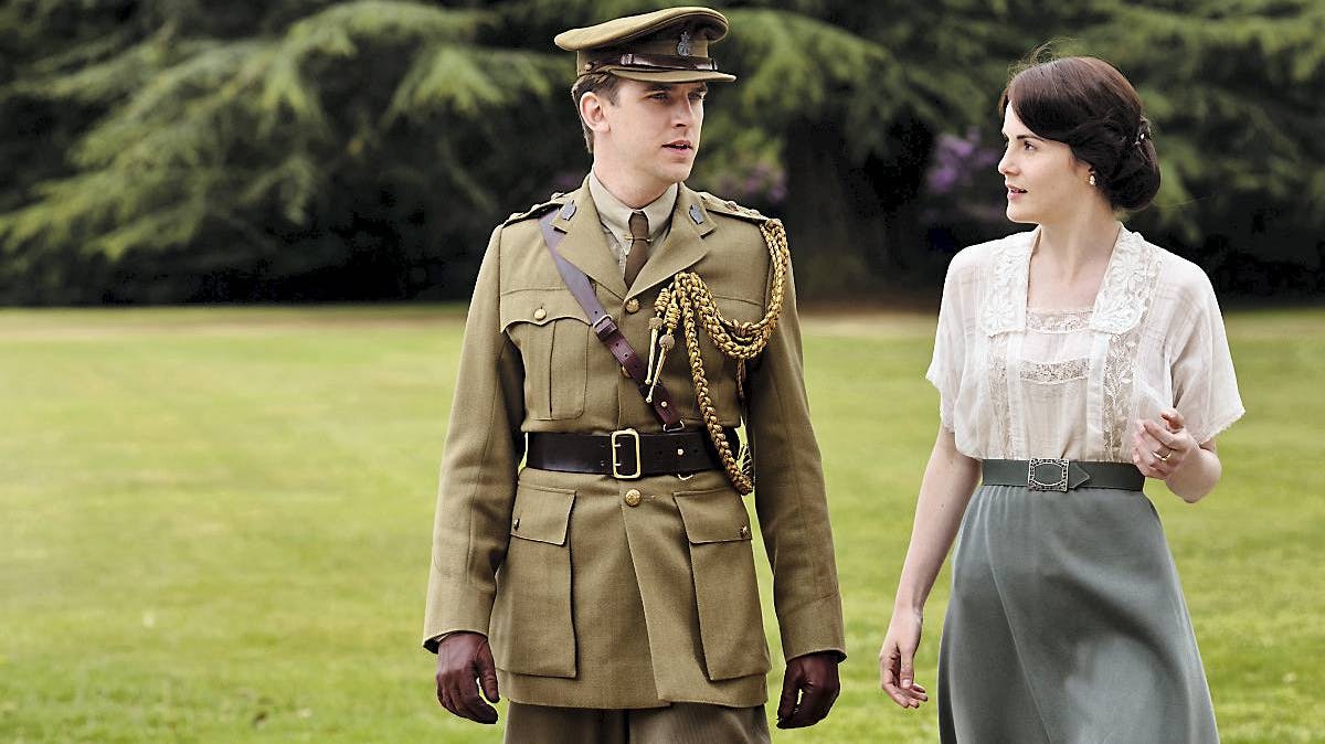Dan Stevens og Michelle Dockery som Matthew Crawley og lady Mary Crawley i "Downton Abbey" sæson to.