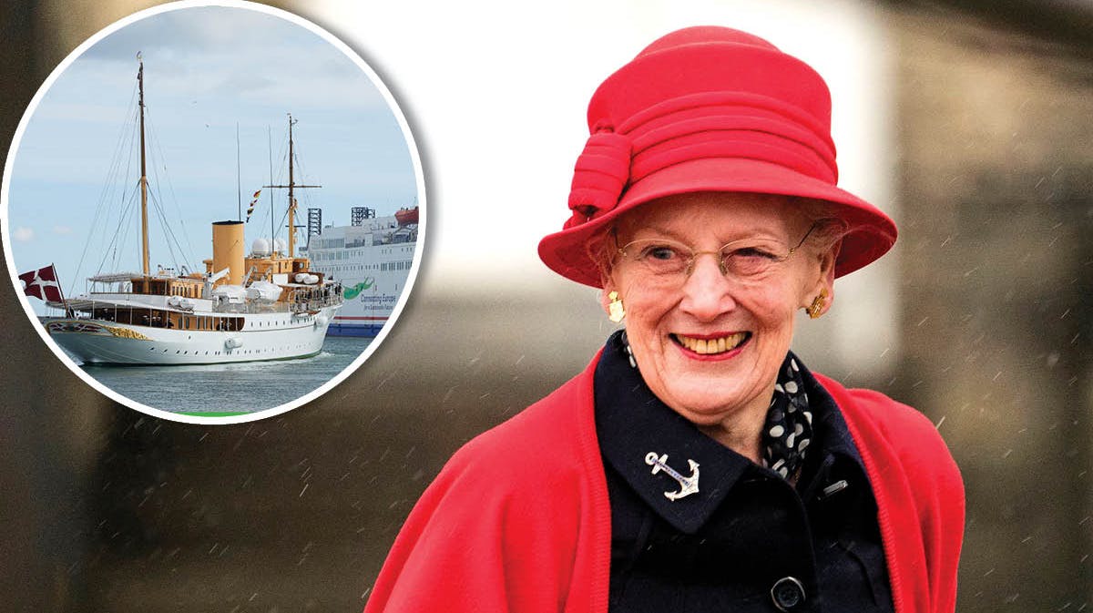 Dronning Margrethe. Indsat: Kongeskibet Dannebrog.&nbsp;