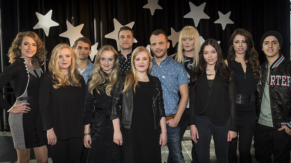 Hele holdet af deltagere ved Dansk Melodi Grand Prix 2014