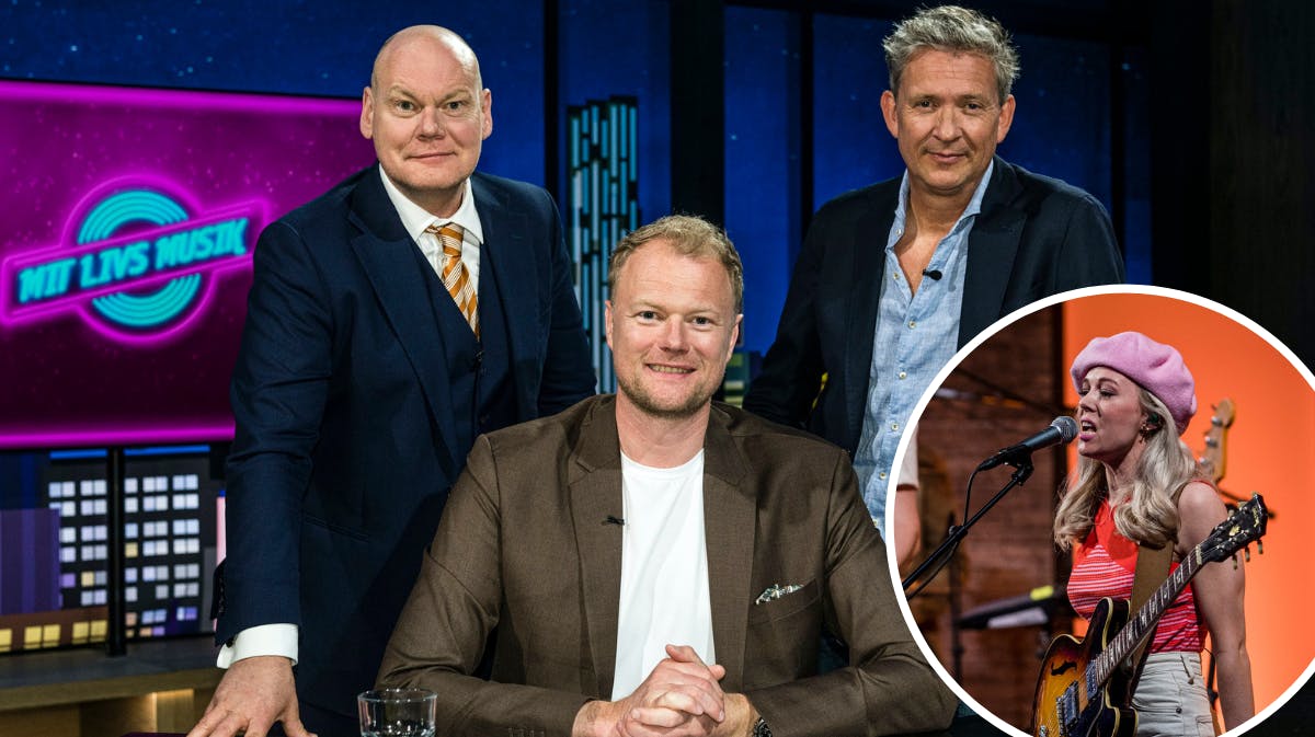 Andreas Bo, Christian Degn og Anders Blichfeldt samt Simone Tang i "Mit livs muik"