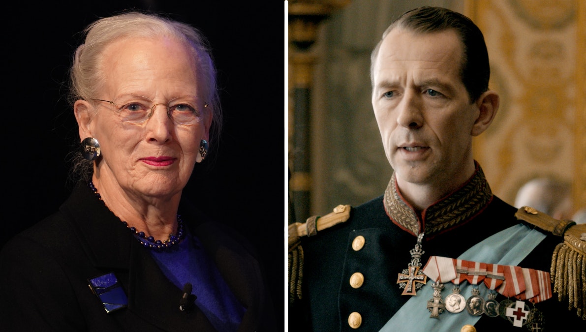 Dronning Margrethe og Kasper Leisner som Frederik den IX