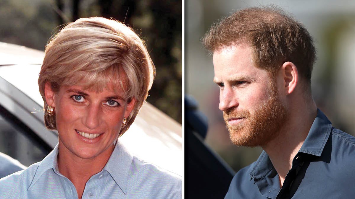 Prinsesse Diana og prins Harry.