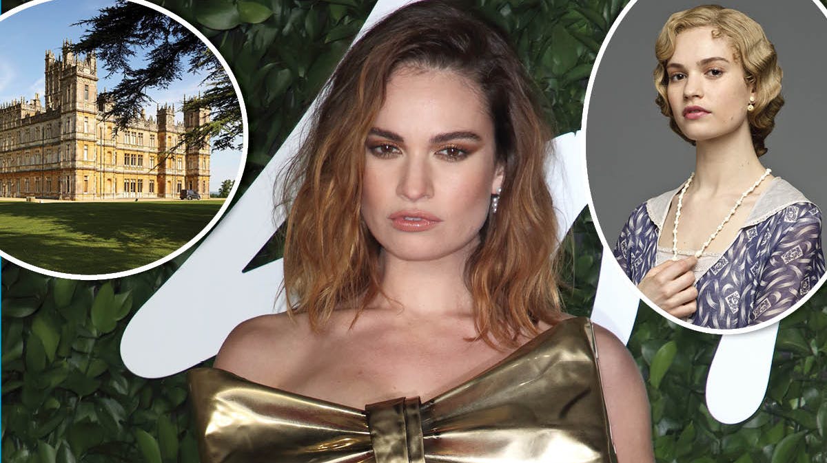 Lily James, kendt fra "Downton Abbey".