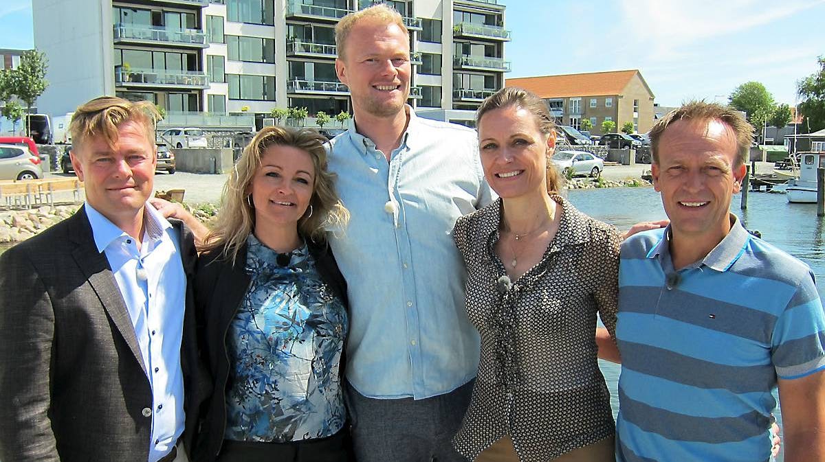 Fra venstre er det Thomas Risager, Pernille Nørgaard, Christian Degn, Anja Winther Kortsen og Claus Dreyer.