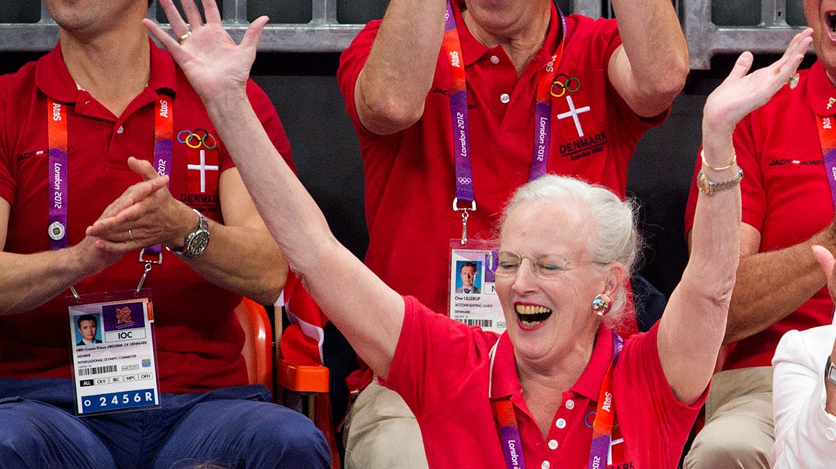 Jublende dronning Margrethe em-finalen