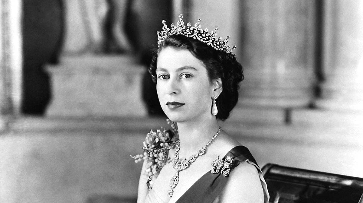 Dronning Elizabeth fotograferet d. 12. januar 1954.
