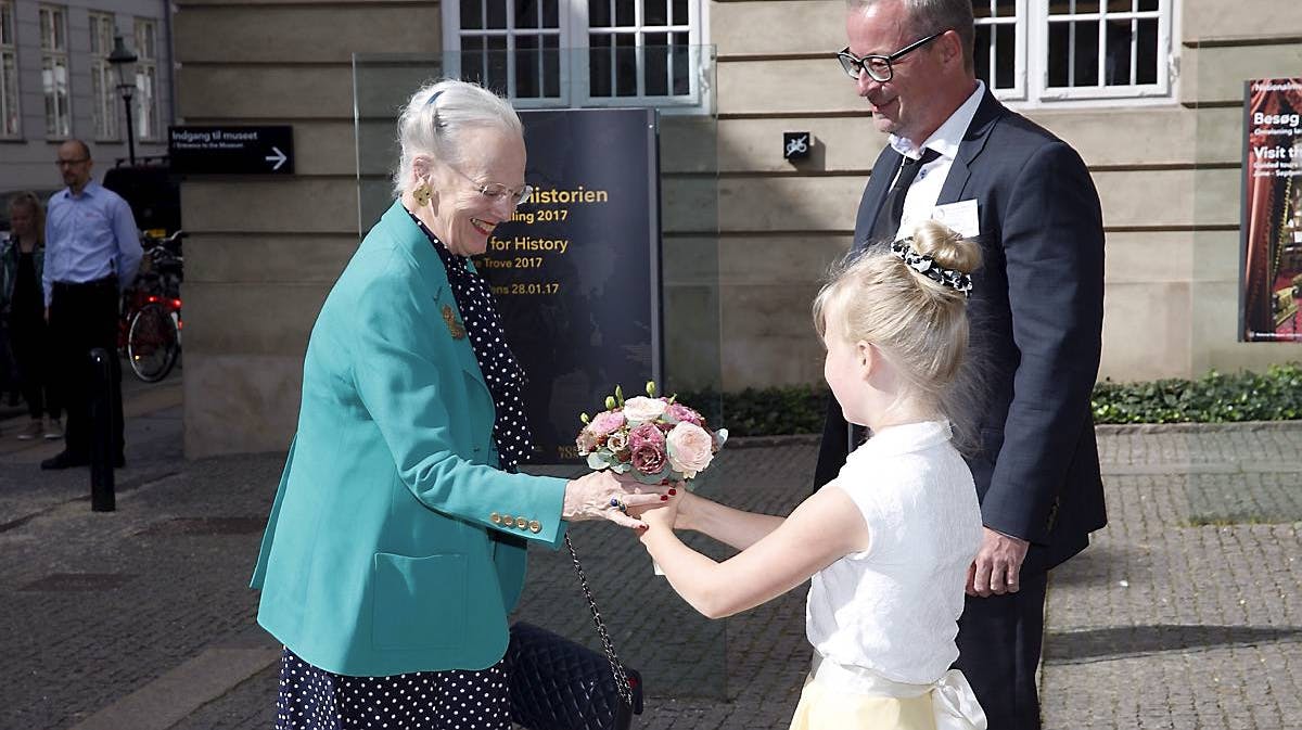 Dronning Margrethe og Rane Willerslev, direktør for Nationalmuseet.