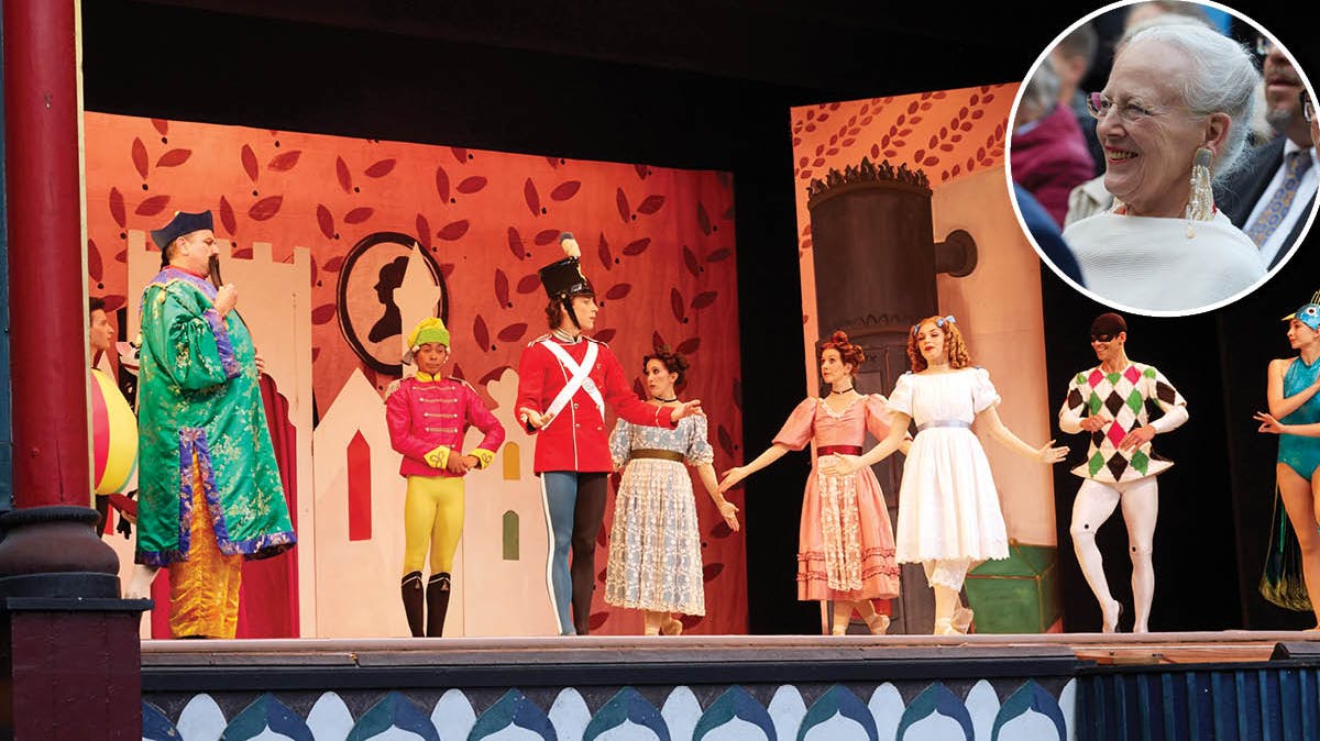 Dronning Margrethe i Pantomimeteatret.