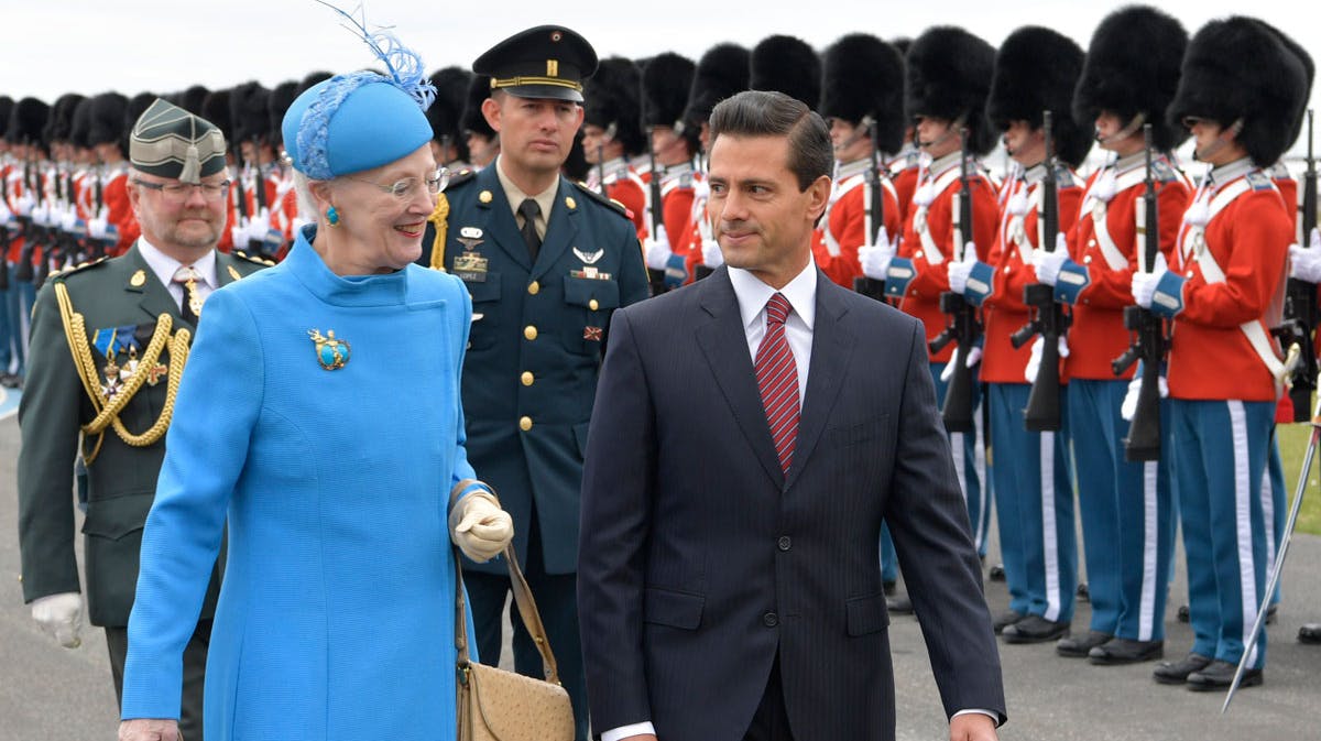 Dronning Margrethe og præsident Enrique Peña Nieto.