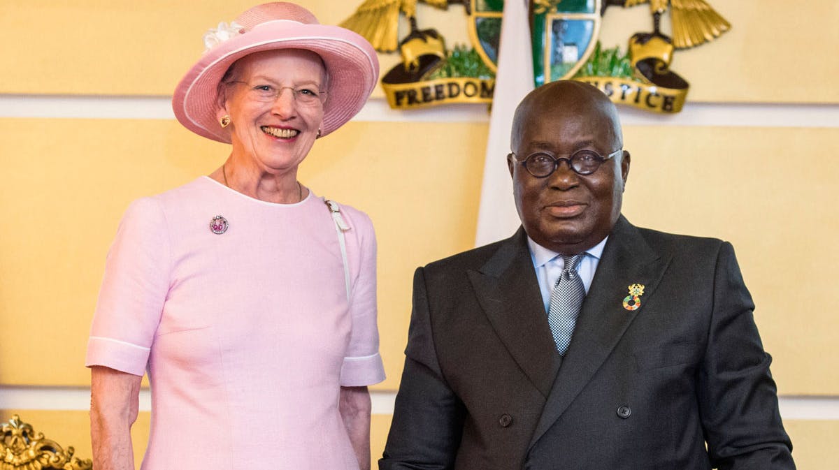 Dronning Margrethe og Ghanas præsident, Nana Addo Dankwa Akufo-Addo.