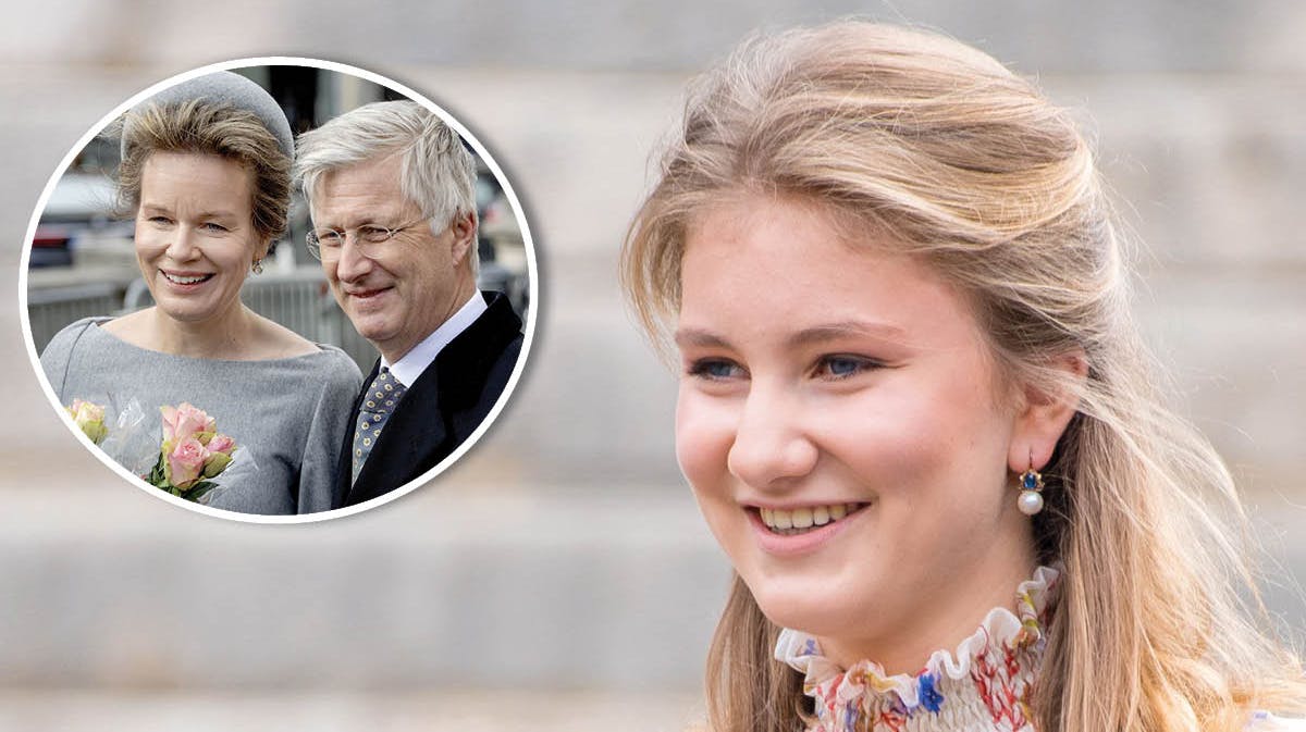 Prinsesse Elisabeth. Indsat: Dronning Mathilde og kong Philippe.