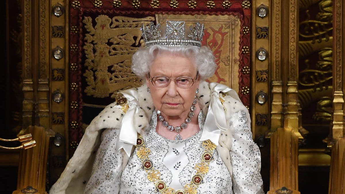 Dronning Elizabeth til parlamentsåbingen i 2019.