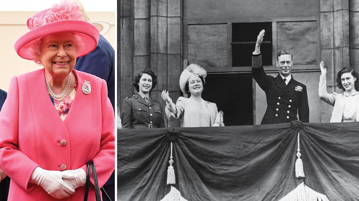 Dronning Elizabeth med sine forældre, dronning Elizabeth (dronningemoderen) og kong George VI, samt søsteren prinsesse Margaret