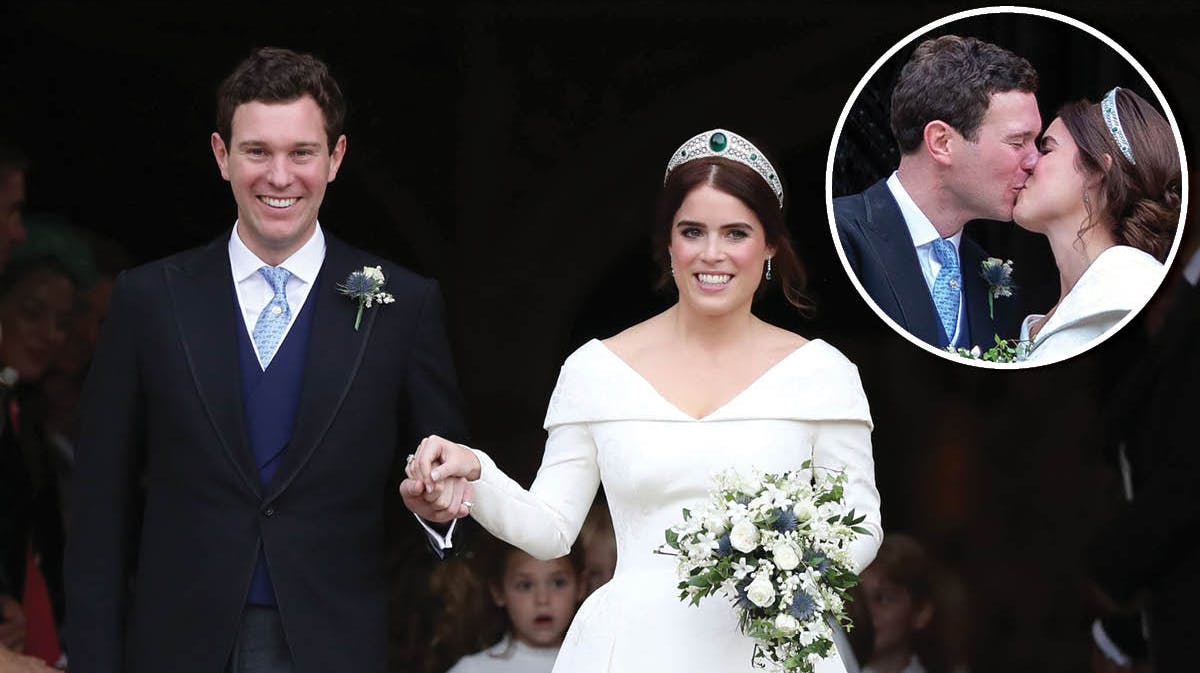 Prinsesse Eugenie og Jack Brooksbank ved deres bryllup i 2018.&nbsp;